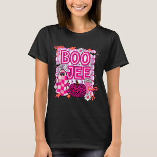 Boo Jee Ghost Coffee Coquette Bow Halloween Girl W T-Shirt
