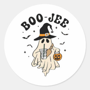 Boo Jee Ghost Cute Funny Halloween Classic Round Sticker