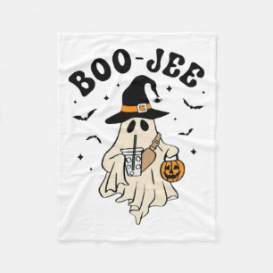 Boo Jee Ghost Cute Funny Halloween Fleece Blanket