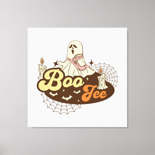 Boo-Jee Ghost Halloween funny Canvas Print (Front)