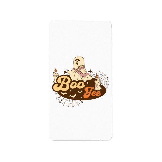 Boo-Jee Ghost Halloween funny Label (Front)
