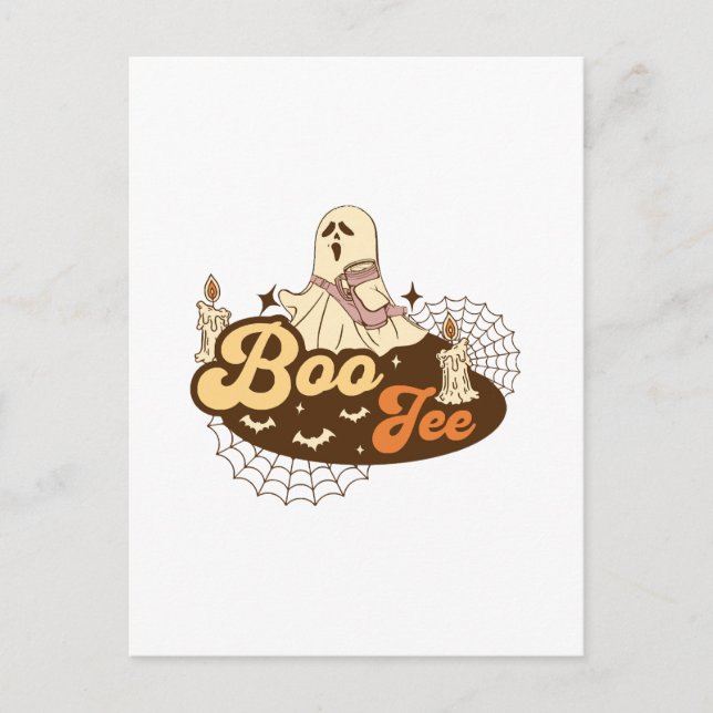 Boo-Jee Ghost Halloween funny Postcard (Front)