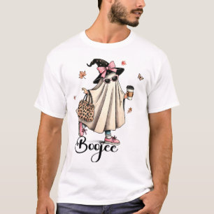 Boo Jee Ghost Ice Coffee Coquette Bow Halloween Wo T-Shirt