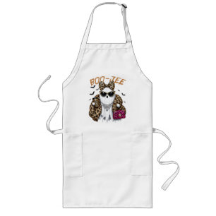 Boo-JEE Ghost Leopard Coquette Halloween Long Apron