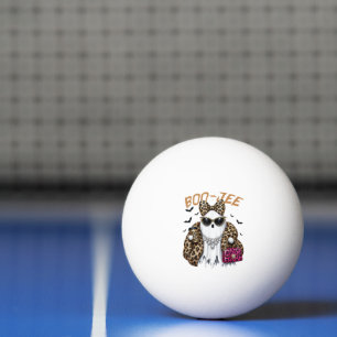 Boo-JEE Ghost Leopard Coquette Halloween Ping Pong Ball