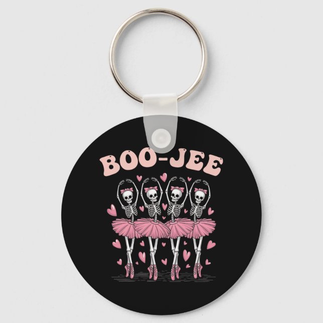 Boo-jee Halloween Ballet Dancing Ghost Tutu Spooky Key Ring (Front)