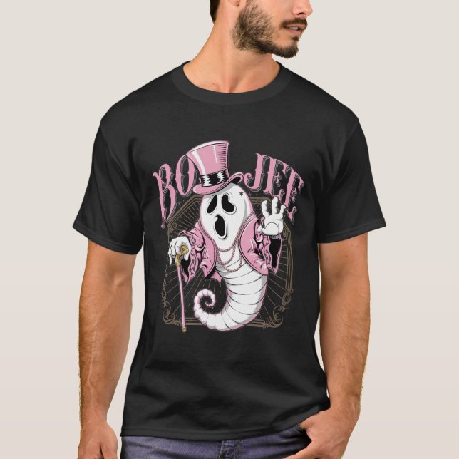 Boo Jee Halloween Boujee Boo Jee Ghost Pink T-Shir T-Shirt (Front)