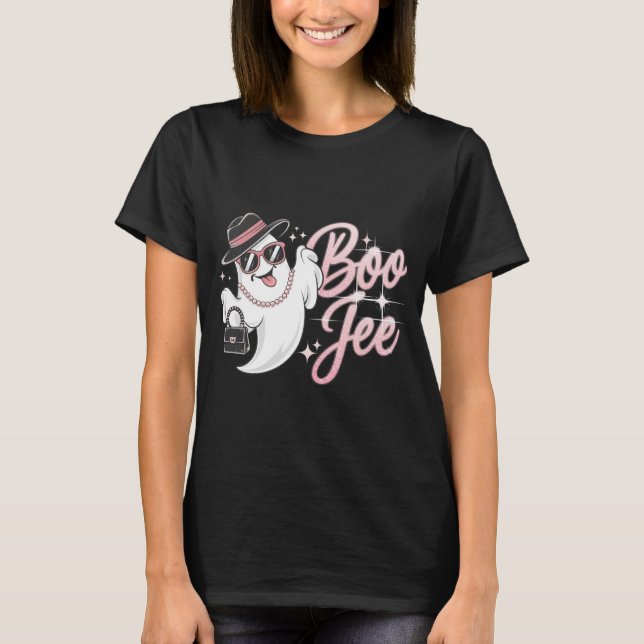 Boo Jee Halloween Boujee Boo Jee Ghost Pink T-Shir T-Shirt (Front)