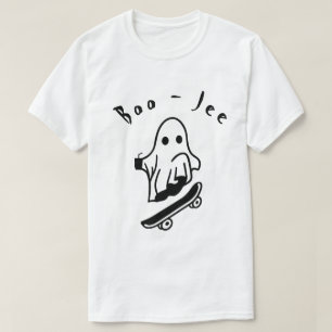 Boo Jee Halloween Ghost Cool Skating Spooky draw T-Shirt