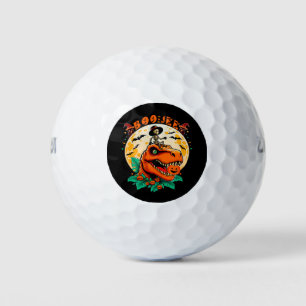 BOO-Jee Halloween: T-Rex & Skeleton Fun Design! Golf Balls