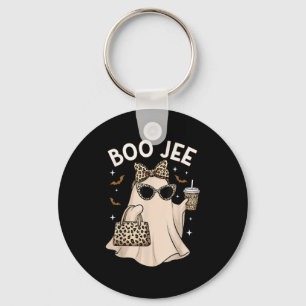 Boo Jee Leopard Ghost Coffee Halloween Boujee Wome Key Ring