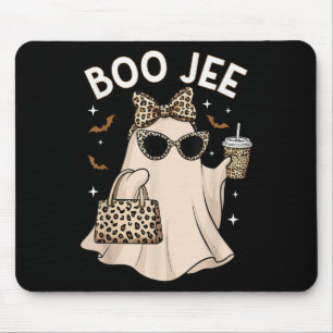 Boo Jee Leopard Ghost Coffee Halloween Boujee Wome Mouse Mat