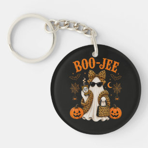 Boo JEE Leopard Ghost Halloween Cute Spooky Key Ring