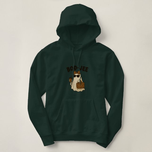 BOO-JEE Leopard Print Ghost Hoodie  (Design Front)
