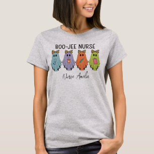 Boo-Jee Nurse Halloween Ghost Personalised Name  T-Shirt