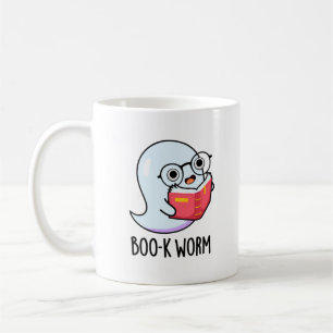 Boo-k Worm Funny Halloween Bookworm Ghost Pun Coffee Mug