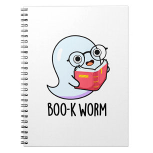 Boo-k Worm Funny Halloween Bookworm Ghost Pun Notebook