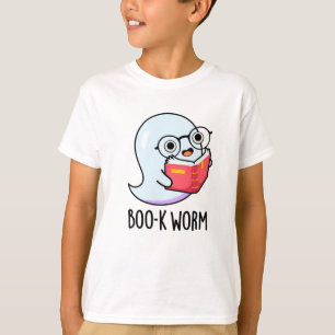 Boo-k Worm Funny Halloween Bookworm Ghost Pun T-Shirt