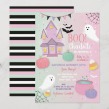 Boo Kids Halloween Pink Mint Fun Party Ghosts