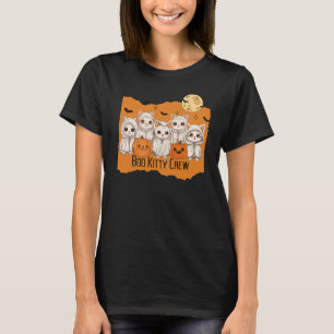 Boo Kitty Crew Halloween cute kittens full moon T-Shirt