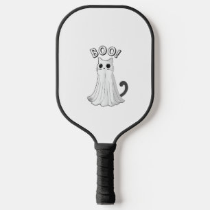 Boo Kitty Cute Ghost Cat Halloween Spooky Kitten Pickleball Paddle