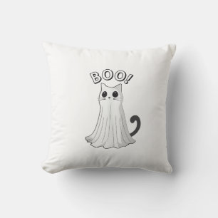 Boo Kitty Cute Ghost Cat Halloween Spooky Kitten T Cushion