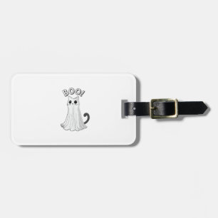 Boo Kitty Cute Ghost Cat Halloween Spooky Kitten T Luggage Tag
