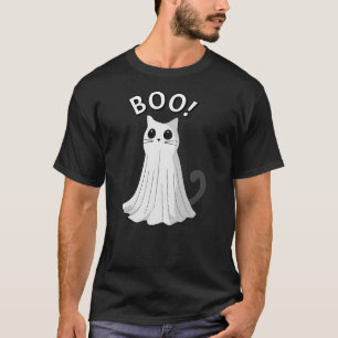 Boo Kitty Cute Ghost Cat Halloween Spooky Kitten T-Shirt