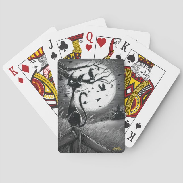 Boo Kitty Feels an Ominous Wind Playing Cards (Back)