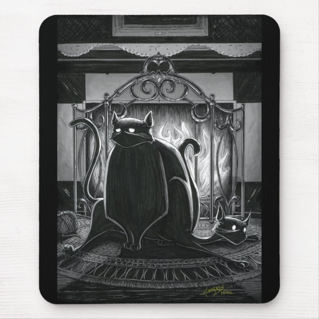 Boo Kitty Gets Sat Upon Mouse Pad (Front)