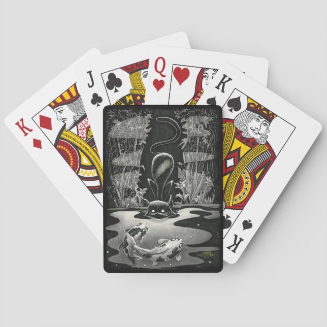 Boo Kitty Goes Fishing Playing Cards (Back)