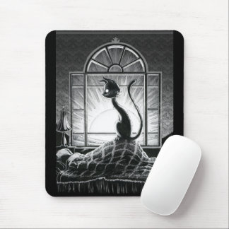 Boo Kitty Greets the Morning Mouse Pad