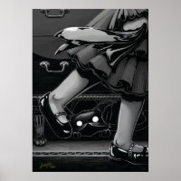 Boo Kitty Hides Under the Furniture Poster