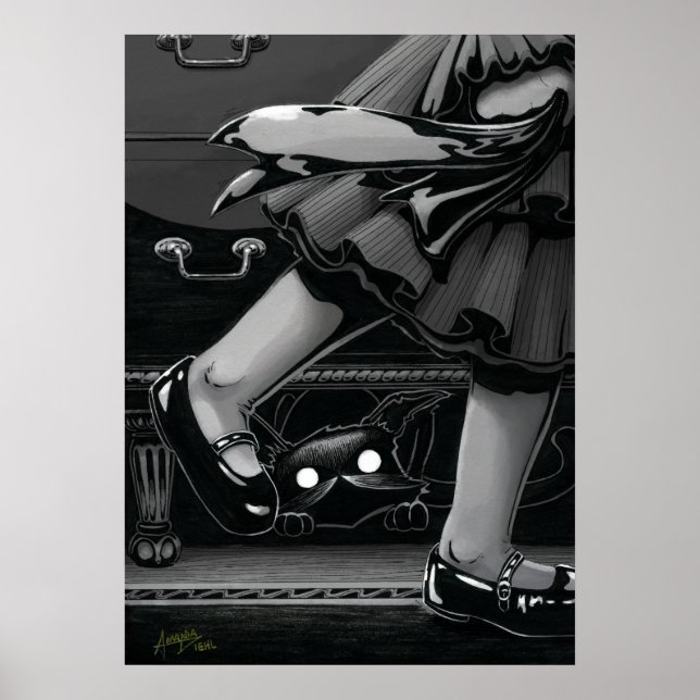 Boo Kitty Hides Under the Furniture Poster (Front)