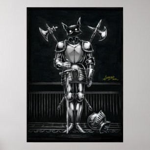 Boo Kitty in Armour Poster