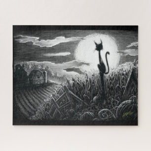Boo Kitty in the Moonlight Jigsaw Puzzle