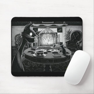 Boo Kitty Plays Cards Mouse Pad