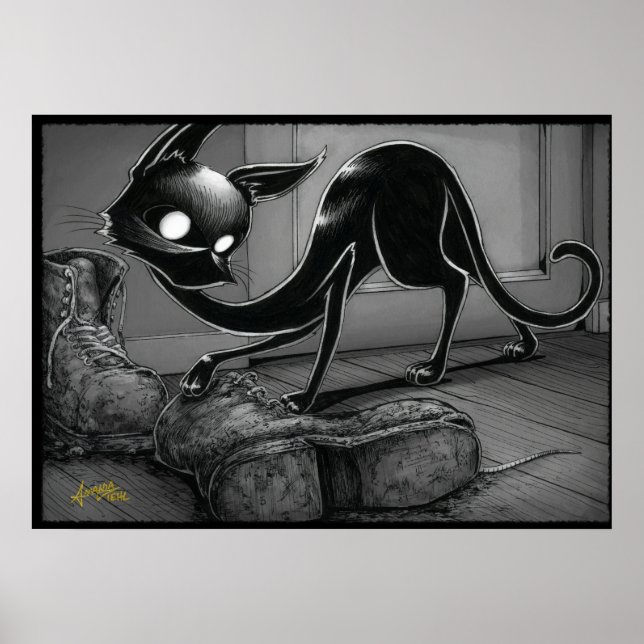 Boo Kitty Pokes a Boot Poster (Front)