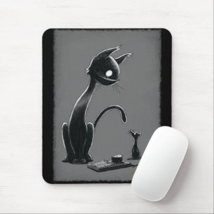 Boo Kitty Ponders Mouse Traps Mouse Pad