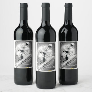 Boo Kitty Rockets to the Moon Wine Label