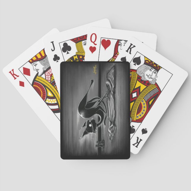 Boo Kitty Slides on a Rug Playing Cards (Back)