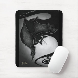 Boo Kitty with a Dizzy Bat Mouse Pad