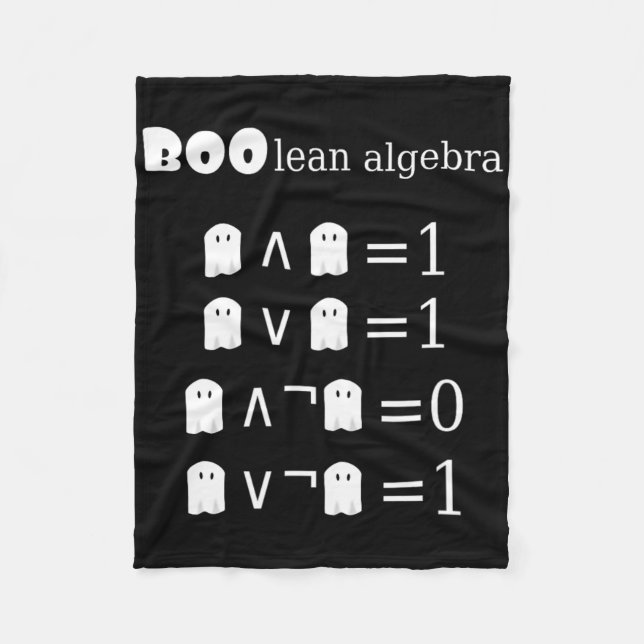 Boo-lean Algebra Halloween Math  Fleece Blanket (Front)
