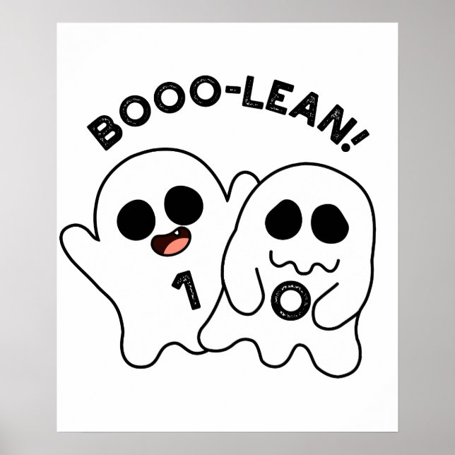 Boo-lean Funny Computer Ghost Boolean Pun   Poster (Front)