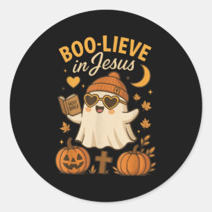 Boo-lieve In Jesus  Classic Round Sticker