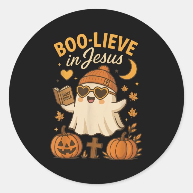 Boo-lieve In Jesus  Classic Round Sticker (Front)