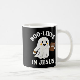 Boo-lieve In Jesus Funny Christian Ghost Reading H Coffee Mug