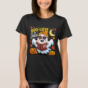 Boo-lieve in jesus ghost christian halloween funny T-Shirt