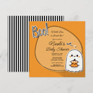 BOO! Little Ghost Halloween Baby Shower Invitation