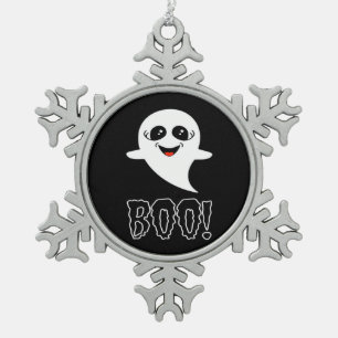 Boo! Little Halloween By Lucas Snowflake Pewter Christmas Ornament